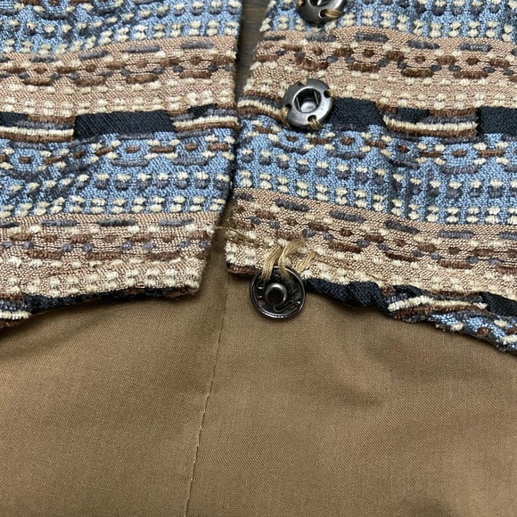 Esley blue & brown embroidered stitch dress | M - Picture 8 of 8